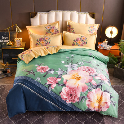 全尺寸一个价！全棉磨毛大版花四件套