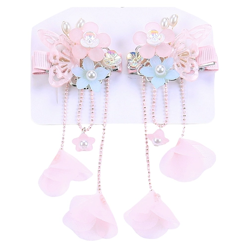 Весенняя заколка для волос, осеннее ханьфу, детский этнический аксессуар для волос, в цветочек, китайский стиль, этнический стиль