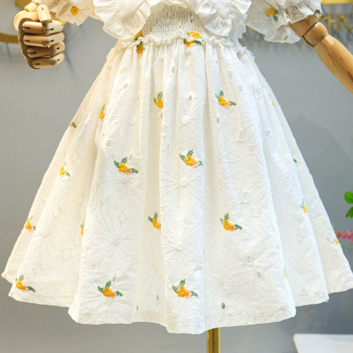 Платье, юбка, летняя одежда, детский наряд маленькой принцессы, с вышивкой
