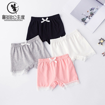 Childrens safety pants summer wear new thin mid-day childrens anti-light lace plus-up underwear childrens short flat boxers
