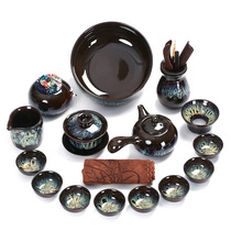 Tea set suit Home Living room Tea set Office Guest Kiln Change Tea Tea Chaoshan Kongfu Tea With Ru Kiln Tea Set