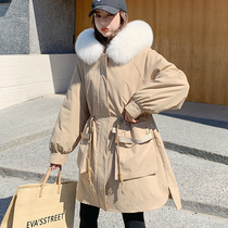 Large pocket Parker clothing female mid-length 2020 winter new otter rabbit hair detachable liner young fur coat