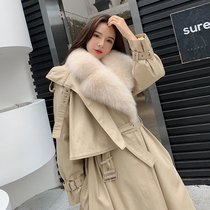 2020 winter new detachable otter rabbit fur grass liner windbreaker Parker coat womens long coat real hair