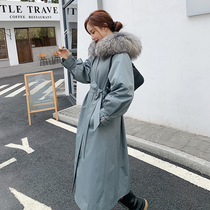 2020 winter new detachable otter rabbit hair liner windbreaker Parker coat womens long over-the-knee fur coat