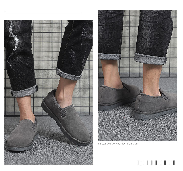 Giày đế thấp giúp giày cotton nam ấm áp mùa đông cộng với nhung phiên bản Hàn Quốc của xu hướng dày không thấm nước chống trượt giày lười giày tuyết giày tập gym nam