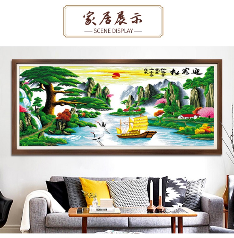 Handmade thêu cross-stitch đã được chào đón thông hoàn thành phiên bản may mắn của phi thêu quà tặng văn phòng phòng khách 2006 - Công cụ & phụ kiện Cross-stitch tranh thêu chữ thập chỉ lụa
