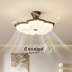 French-Style Vintage Restaurant Fan Light, New Chinese-Style Retro Internet-Famous Floral Eye-Protection Ceiling Fan Light for Living Room and Bedroom Casagd