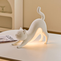 Original Design Stretching Cat Table Lamp Living Room Desktop Decoration Desk Ornament Bedroom Bedside Night Light Atmosphere Light
