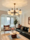 French-Style Living Room with Antique-Style Persimmon Pendant Lights, American Retro Dark-Style Designer Light and Shadow Dining Room Lamp Casagd