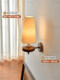 Hour Rho French-Style Vintage Solid Wood Wall Lamp Retro Fabric Bedroom Wall Lamp Eye Protection Foyer Corridor Lamp Casa