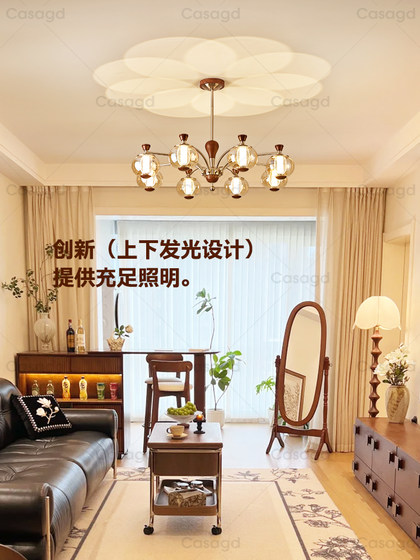 French Mid-Century Style Vintage Chandelier 2025 New Model Living Room Lamp American Retro Bedroom Room Lighting Casa