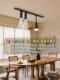 Modern Minimalist Creative Fan Track Chandelier French Retro Designer Eye-Protecting Bar Restaurant Lamp Casagd