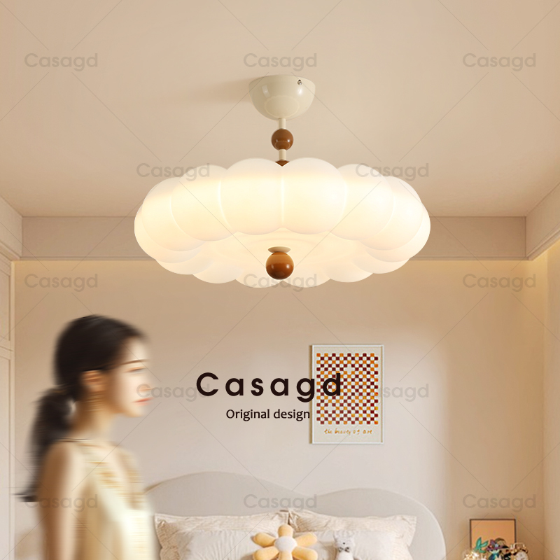 Cream-Style Bedroom Lamp, Eye-Protecting Ceiling Lamp, French Mid-Century Master Bedroom Lamp, Children's Room Lamp, Study Room Pumpkin Lamp Casagd Cream-Style Bedroom Lamp, Eye-Protecting Ceiling Lamp, French Mid-Century Master Bedroom Lamp, Children's Room Lamp, Study Room Pumpkin Lamp Casagd