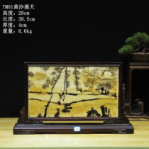 Guangxi State Painting Stone Natural Chite Ornamental Stone Grass Flowers Stone Wood Bag Pendulum screen Living room Classical Handicraft tm01
