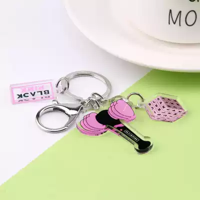 BLACKPINK Surrounding Support Bar Powder Hammer LOGO Pattern Acrylic Keychain Hanging