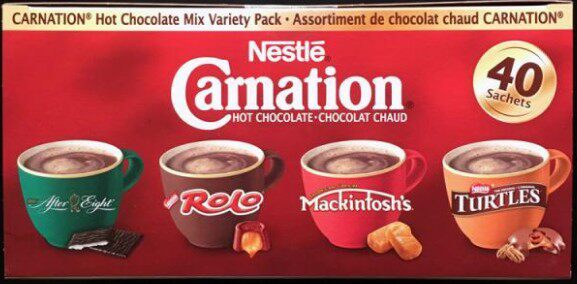 Nestle Carnation Canada instant hot chocolate powder cocoa powder 40 bags * 25g 4 flavors 4 in 1