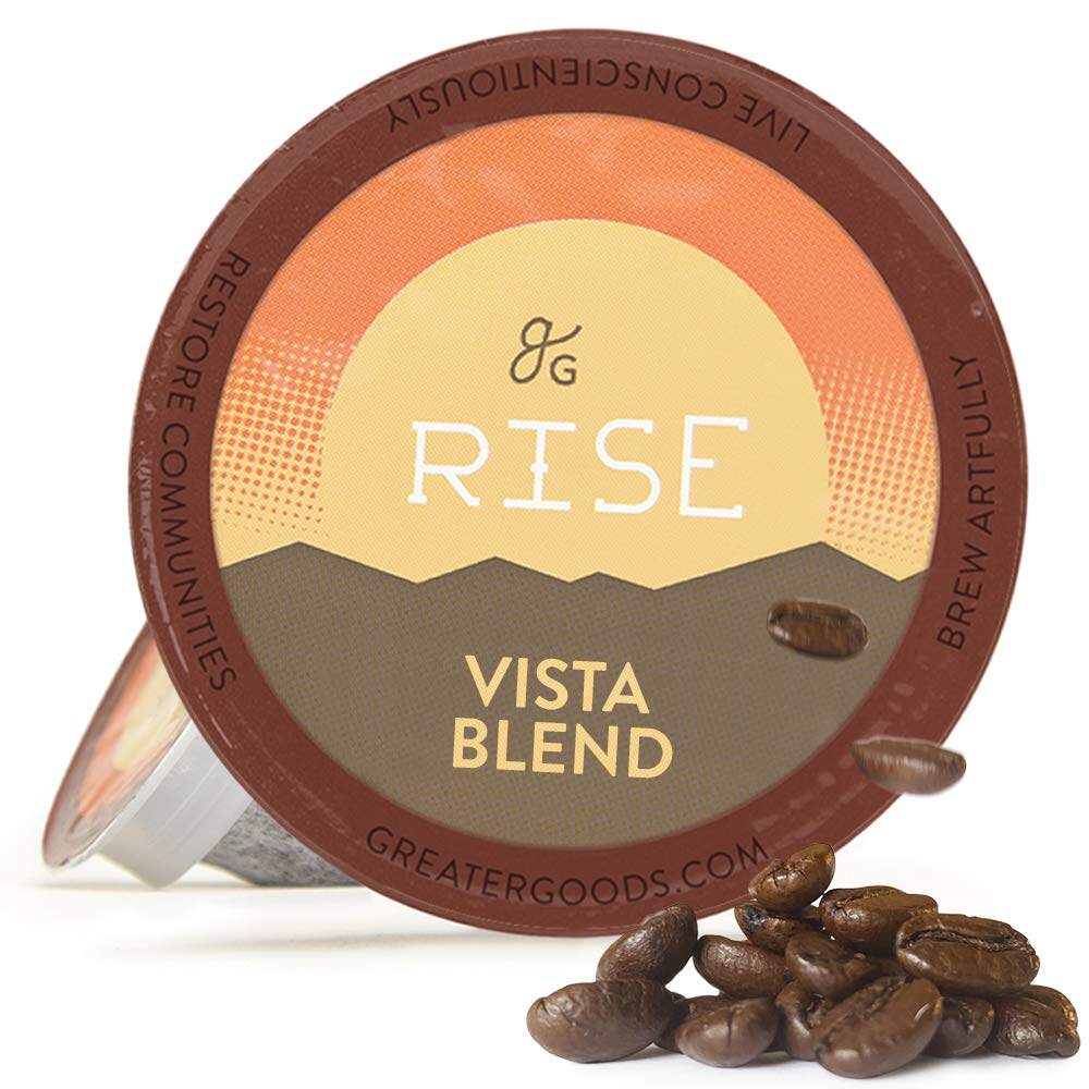 Dark Roast Vista Blend GreaterGoods K Cups Coffee