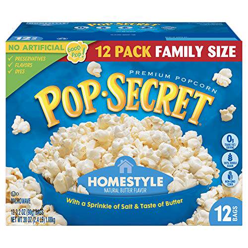 Pop Secret Popcorn Homestyle 3 2 Ounce Microwave