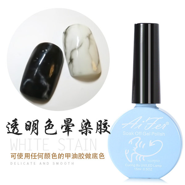 热卖美甲艺术晕染胶指甲光疗甲油胶晕染玫瑰琥珀彩绘画花大理石甲