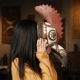 Африканские древесные маски бородавки, свинина, птичьи анострадированные орнамент на стене висячи