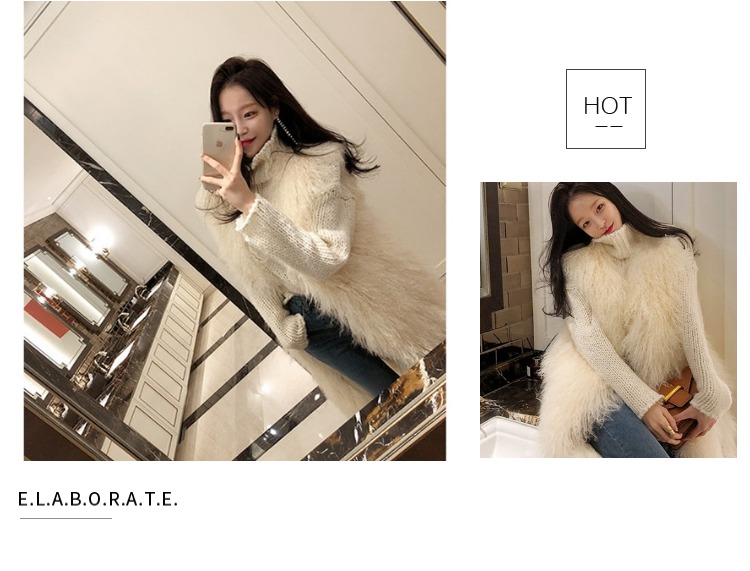 Áo vest nữ dài phần 2018 phiên bản mới của Hàn Quốc giả len đi biển thời trang dày áo đa năng áo vest dài ao long