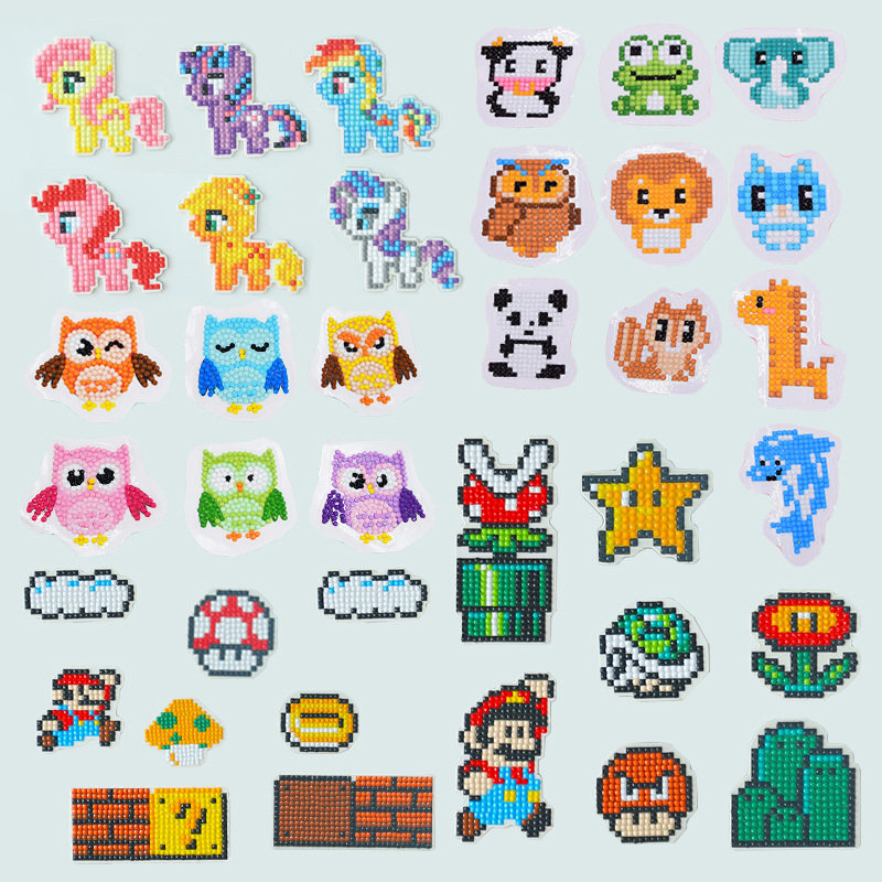 2020 5D children's diamond stickers random stickers female handmade diy made animal cartoon full of diamonds Christmas set