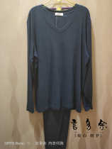 Manifen 20221008 Autumn Winter v collar long sleeve middle aged men thick thermal underwear set autumn trousers