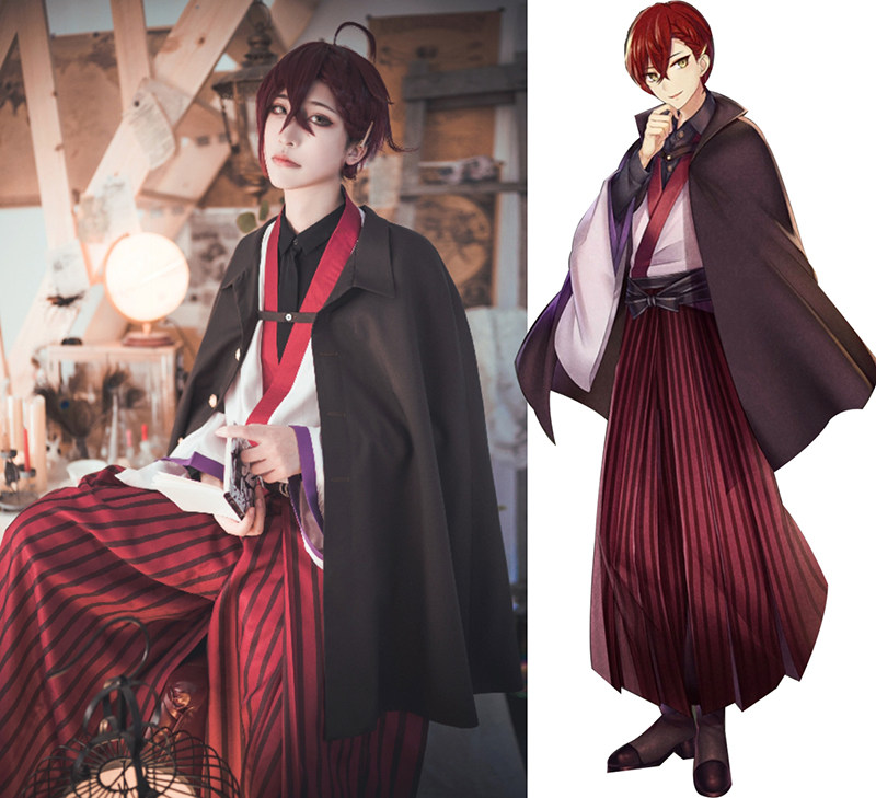 Hot springs come to map custom writers and alchemists Dazai Zhi cos kimono hakama cloak dark red pattern balance