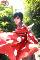Matsunos eldest son Asatsu Red printed cos kimono yukata