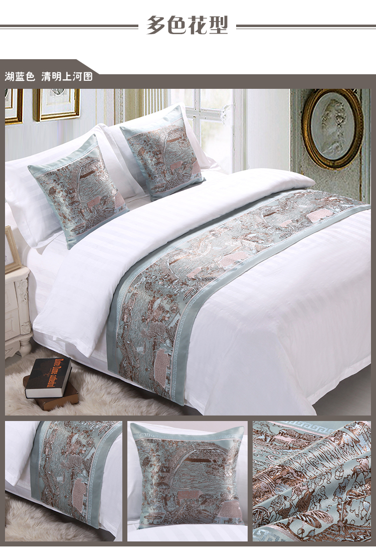 Biyi Hotel Hotel Bộ đồ giường khách sạn Châu Âu Khách sạn cao cấp Khách sạn Bed Tail Bed Flag Bed End Pad Bed Cover Table Flag drap nệm