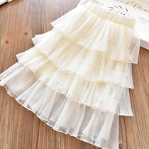 Girls skirt summer new children Princess pleated cake skirt little girl skirt female baby mesh dress