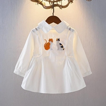 Girls spring shirt Spring and Autumn long sleeve top 0-1-2-3 years old 5 baby shirt Korean baby clothes tide