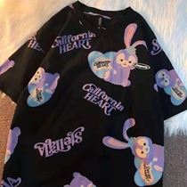 Girls 2021 summer new short sleeve t-shirt in the big children Korean version of foreign style wild loose cotton half sleeve parent-child