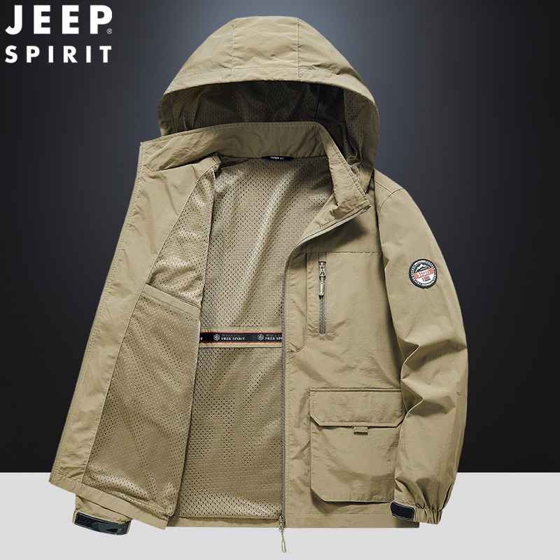 Jeep Jeep Jacket for Middle-Aged Men, Loose Fit, Large Size, Autumn and Winter, Fleece-Lined, Outdoor Waterproof Softshell Jacket, Multi-Pocket Workwear Jacket Jeep Jeep Jacket for Middle-Aged Men, Loose Fit, Large Size, Autumn and Winter, Fleece-Lined, Outdoor Waterproof Softshell Jacket, Multi-Pocket Workwear Jacket