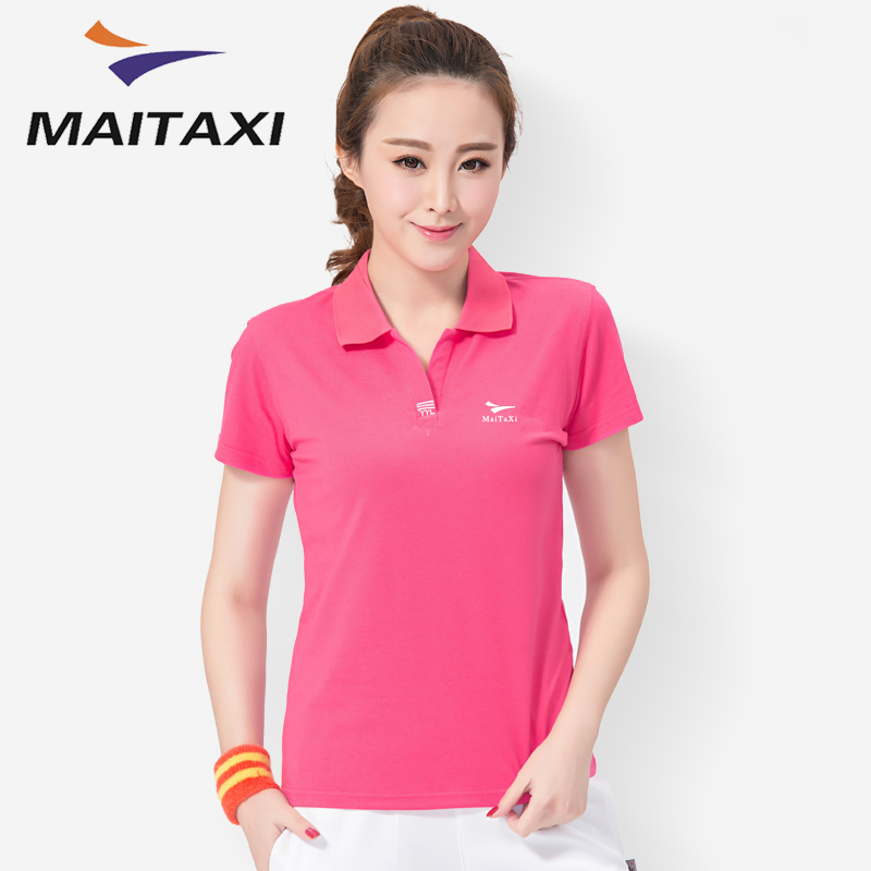 Canywood sports short sleeve turnover T-shirt lady casual blouse lovers half sleeve breathable polo shirt female summer