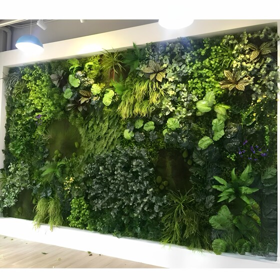 Simulated Plant Wall Background Wall Storefront Sign Decoration Flower Wall Green Plastic Artificial Flowers Eucalyptus Green Plant Wall