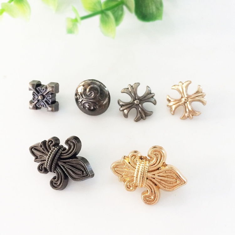 DIY gold-plated gun black square alloy gold punk riveting chain clothing shoe accessories double-sided nails