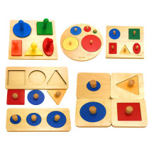 Montessori geometric graphics panels for infants and young children early teaching aids Montessori puzzle wooden shape hand-scratching toy