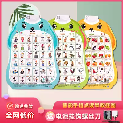 Intelligent according to the chart sound wall chart early teaching with initials and vowels to learn pinyin Enlightenment Digital hanging wall Baby 1 year old toy