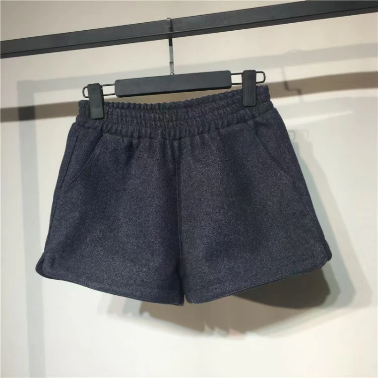 Mát mẻ phiên bản Hàn Quốc của quần short len ​​dày nữ mùa đông 2018 mới cao eo rộng quần ống rộng sang trọng mặc ngoài quần ủng