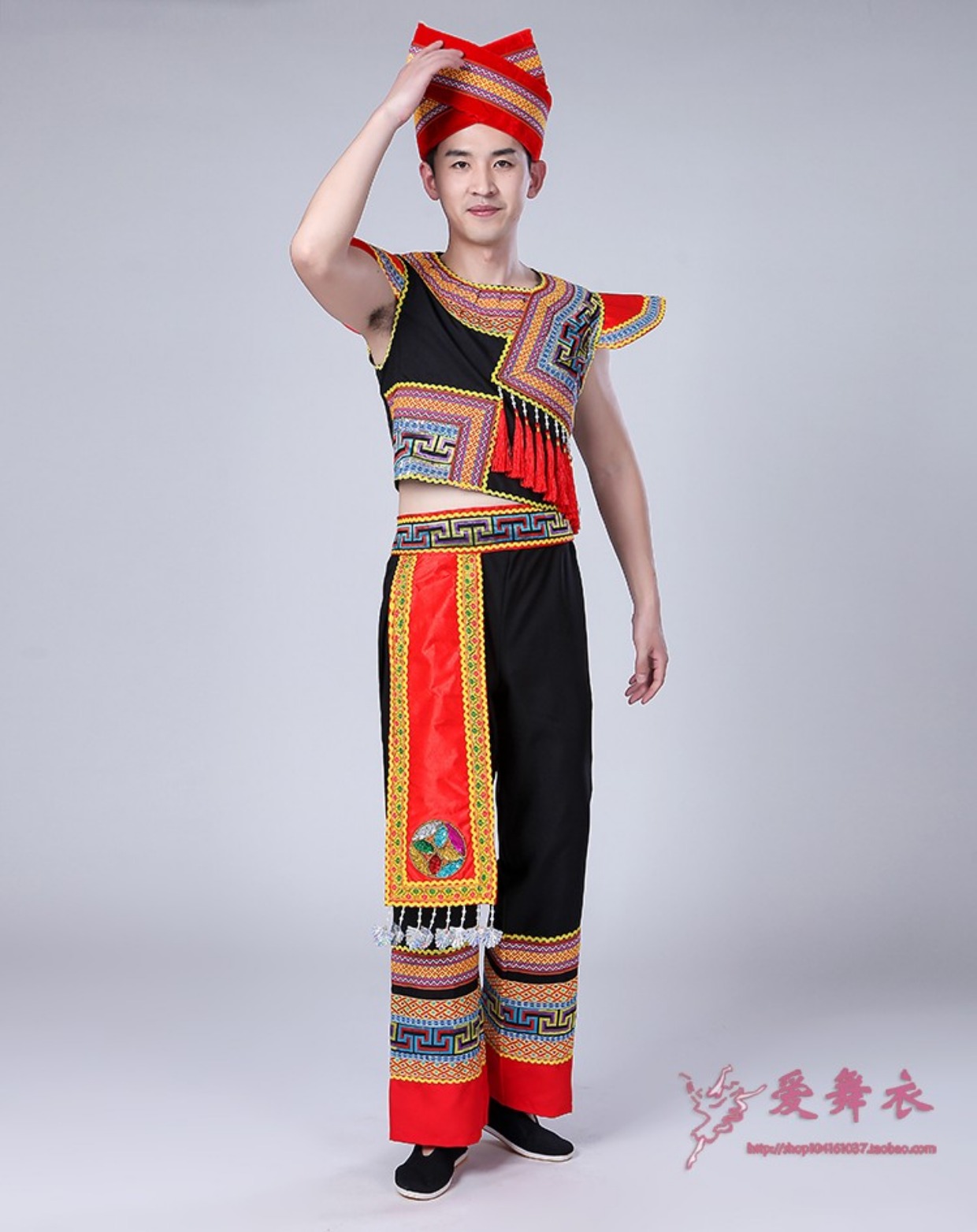 Miao trang phục nam Quý tộc dân tộc thiểu số Trang phục múa Zhuang trang phục biểu diễn dưa chuột Liang Sơn Yi bộ đồ dân tộc