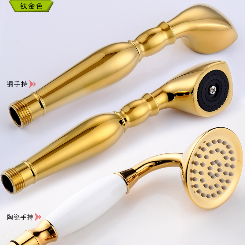 Antique-Style Handheld Shower Single-Head Bathroom Accessories Shower Faucet with Brass Handle Bath Showerhead Ceramic Rain Showerhead