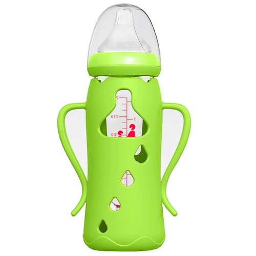 Стеклянная антиколиковая детская бутылочка для кормления для новорожденных для младенца, широкое горлышко, защита при падении, против вздутия живота, 6 мес.