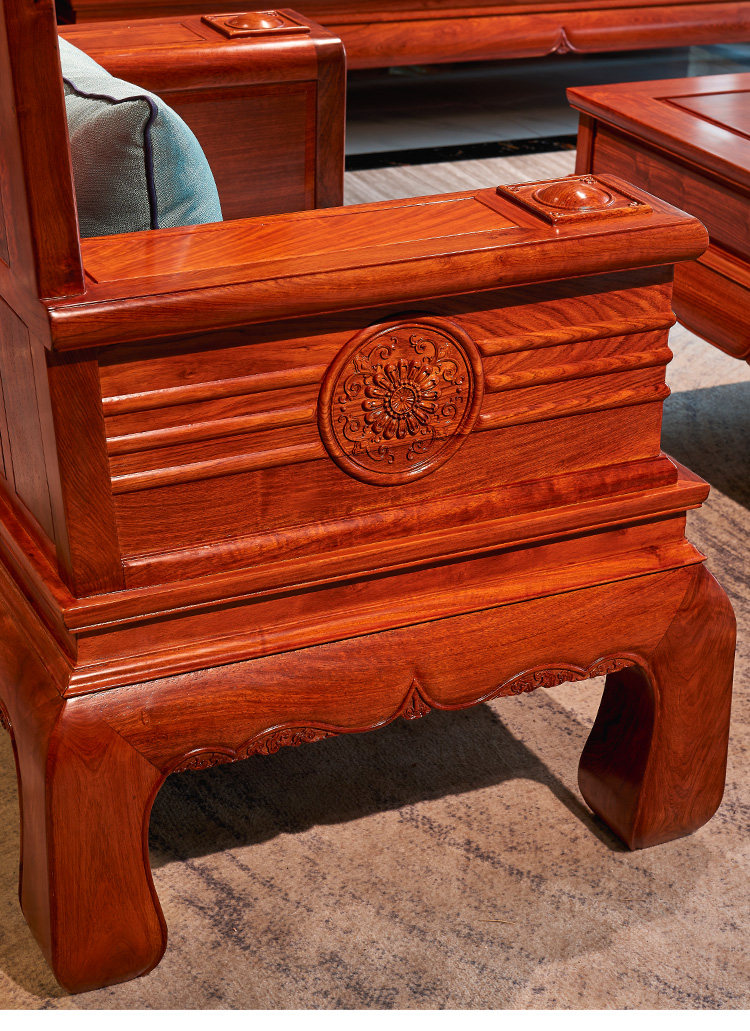 товар из китая 东阳红木家具缅甸花梨木金玉满堂沙发古典新中式大果紫檀沙发组合