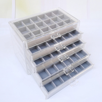  Acrylic five-layer drawer gray 90 grid earrings earrings ring jewelry box household diamond box multi-grid storage box