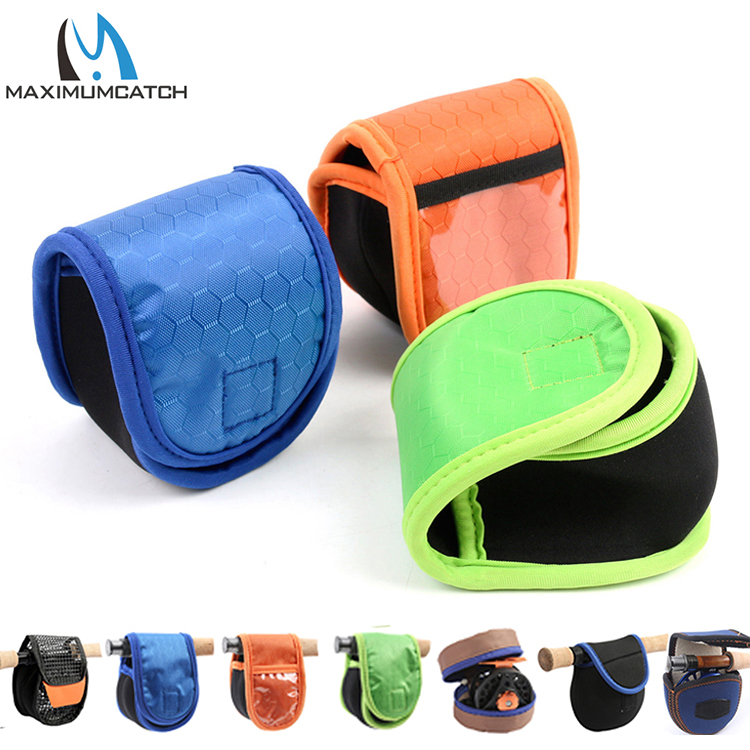 フライフィッシングリール落下防止バンプ摩耗保護バッグ大、中、小、青、緑、オレンジのリールバッグ釣り糸リール保護カバー