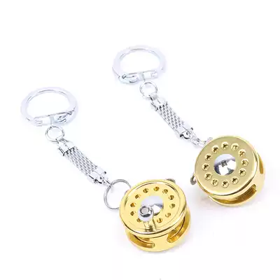 Flying wheel fishing reel keychain creative gift key fishing gift
