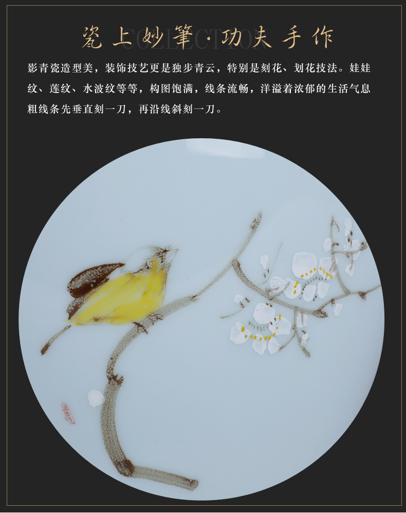 Jingdezhen ceramics hand - made vases, modern Chinese style home decoration creative flower arranging furnishing articles large living room