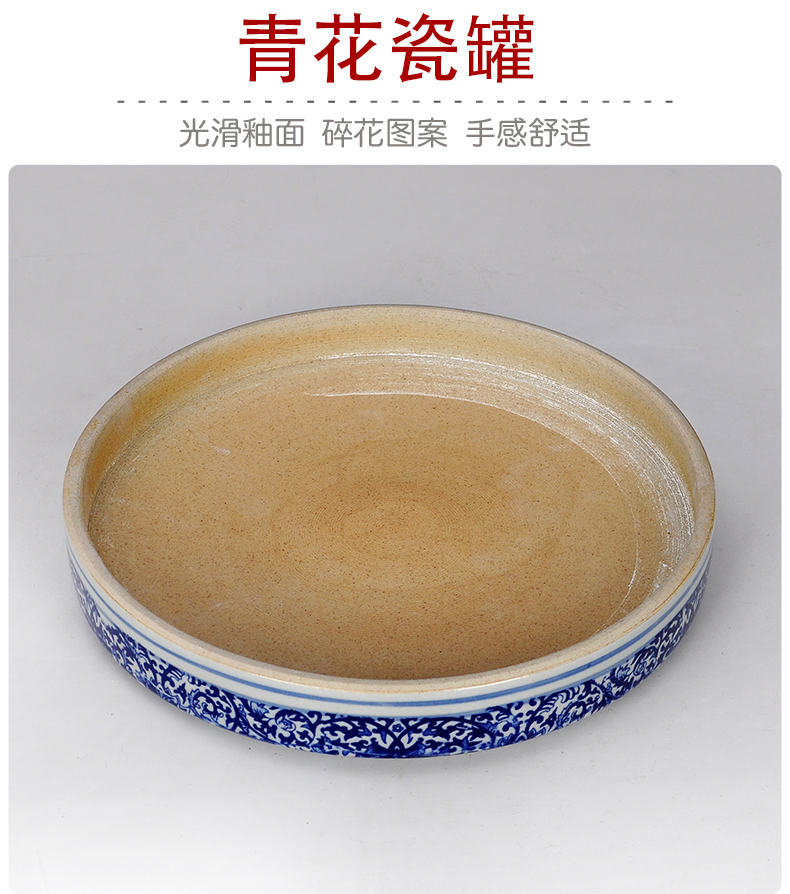 Extra large blue and white porcelain of jingdezhen ceramic general storage POTS puer tea caddy fixings cylinder seal household storage POTS