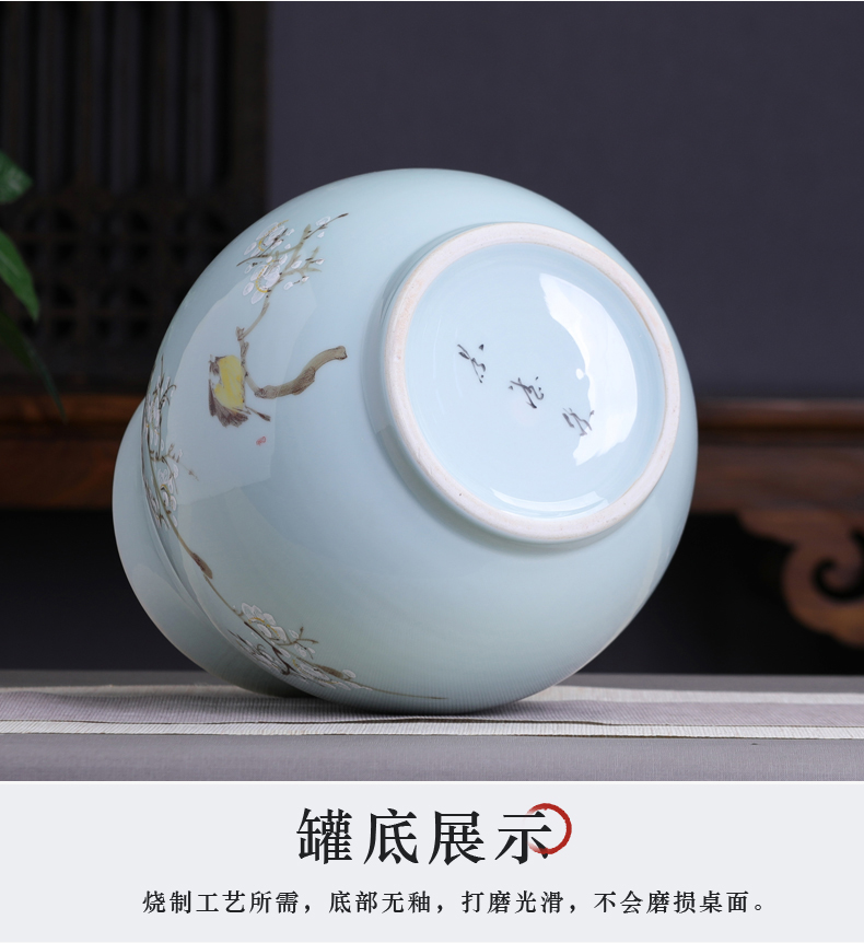 Jingdezhen hand - made name plum flower tea pot household ceramics large storage tanks seal pot high - capacity tea urn barrels